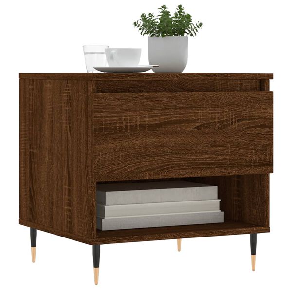 vidaXL Table basse ch&ecirc;ne marron 50x46x50 cm bois d'ing&eacute;nierie