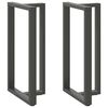 vidaXL Pieds de table de bar en T, 2 pi&egrave;ces, anthracite, 60 x 35 x (110-111) cm, acier