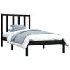 vidaXL Cadre de lit sans matelas noir bois de pin massif 75x190 cm