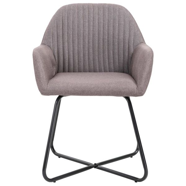 vidaXL Chaises &agrave; manger lot de 2 taupe tissu