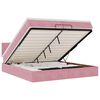 vidaXL Cadre de lit ottoman avec matelas rose 200x200 cm velours