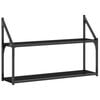 vidaXL &Eacute;tag&egrave;re murale 2 niveaux noir 80x21x51 cm bois d'ing&eacute;nierie