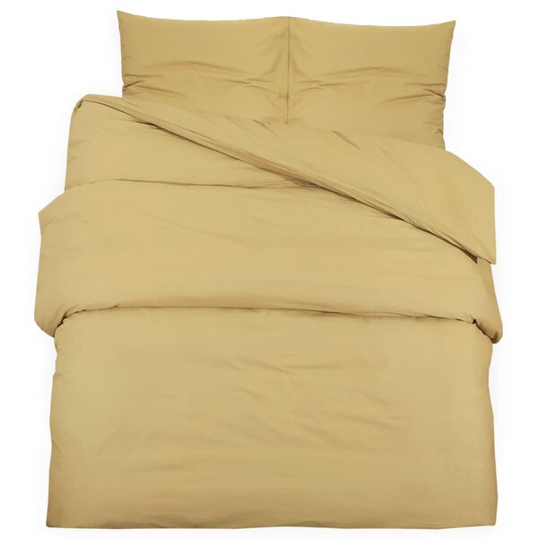 vidaXL Ensemble de housse de couette Taupe 135x200 cm Coton