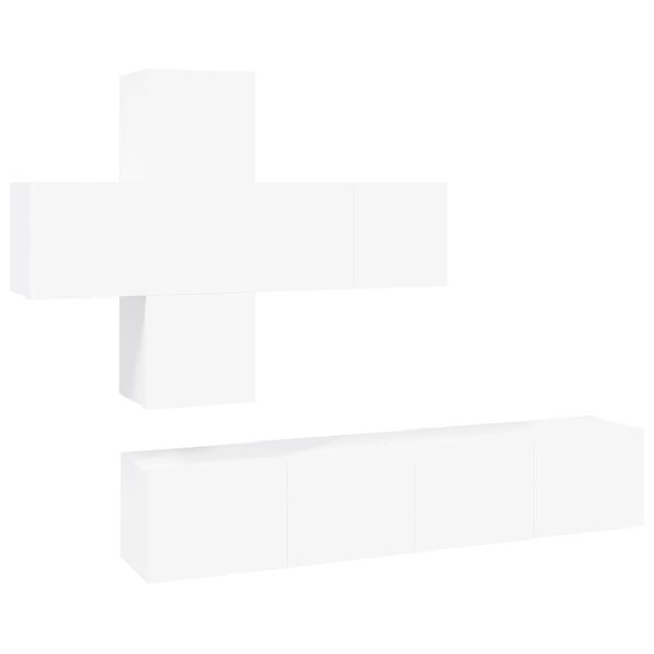 vidaXL Ensemble de meubles TV 7 pcs Blanc Bois d'ingénierie