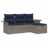 vidaXL Ensemble de canap&eacute; de jardin 4 pc Poly rotin