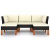 vidaXL Salon de jardin 5 pcs avec coussins R&eacute;sine tress&eacute;e Noir