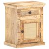 vidaXL Table de chevet 40x30x50 cm Bois de manguier et canne naturelle
