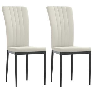 vidaXL Chaises &agrave; manger lot de 2 Cr&egrave;me Velours
