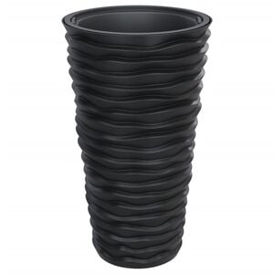 vidaXL Jardini&egrave;re et int&eacute;rieur amovible anthracite aspect rainur&eacute;