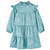 Robe enfants &agrave; manches longues bleu 116