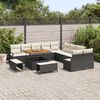 vidaXL Ensemble de canap&eacute; de jardin avec coussin 13 pcs Noir et Cr&egrave;me