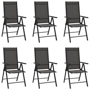 vidaXL Chaises de jardin pliables lot de 6 Textilène Noir