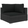 vidaXL Salon de jardin 6 pcs avec coussins r&eacute;sine tress&eacute;e noir