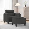 vidaXL Fauteuil avec repose-pied Gris fonc&eacute; 60 cm Tissu microfibre
