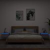 vidaXL Tables de chevet murales avec lumi&egrave;res LED 2 pcs sonoma gris