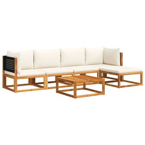vidaXL Ensemble de canap&eacute;s de jardin 6 pi&egrave;ces avec coussins en bois d'acacia et rotin