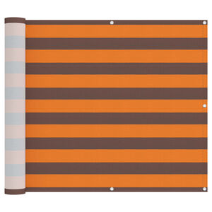 vidaXL &Eacute;cran de balcon Orange et marron 100 x 400 cm Tissu Oxford