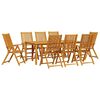 vidaXL Ensemble de salle &agrave; manger pour jardin Pliable 9 pcs Marron