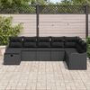 vidaXL Ensemble de Canap&eacute;s avec coussin avec stockage Noir polyrotin