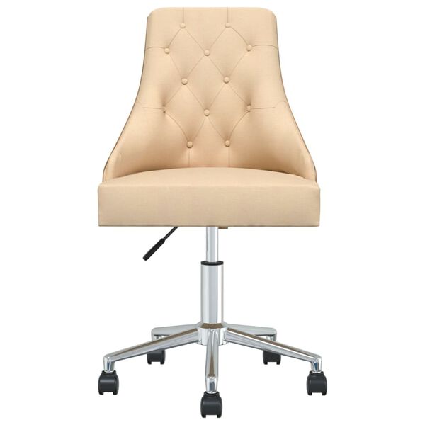 vidaXL Chaise pivotante de bureau Cr&egrave;me Tissu