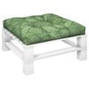 vidaXL Coussin de palette motif de feuilles 70x70x12 cm tissu