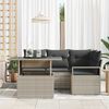 vidaXL Ensemble de canap&eacute; de jardin 5 pcs Gris clair Poly rotin