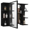 vidaXL Armoire &agrave; miroir de salle de bain Noir Bois d&rsquo;ing&eacute;nierie