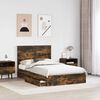 vidaXL Lit de Rangement Ch&ecirc;ne fum&eacute; 135 x 190 cm Bois d'ing&eacute;nierie
