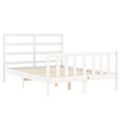 vidaXL Cadre de lit sans matelas blanc bois de pin massif