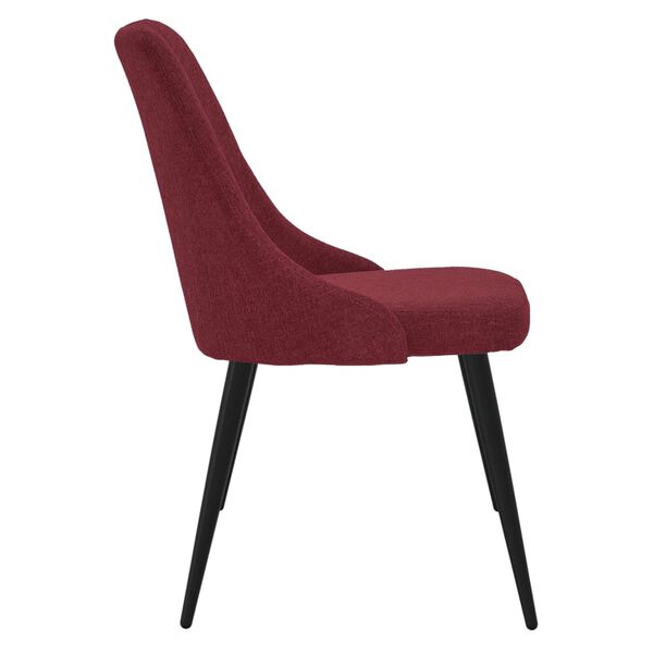 vidaXL Chaises &agrave; manger lot de 2 rouge bordeaux tissu