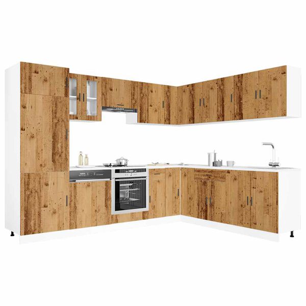 vidaXL Ensemble d'armoires de cuisine 14 pcs Porto bois d'ing&eacute;nierie