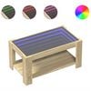 vidaXL Table basse avec LED ch&ecirc;ne sonoma 93x53x45 cm bois d'ing&eacute;nierie