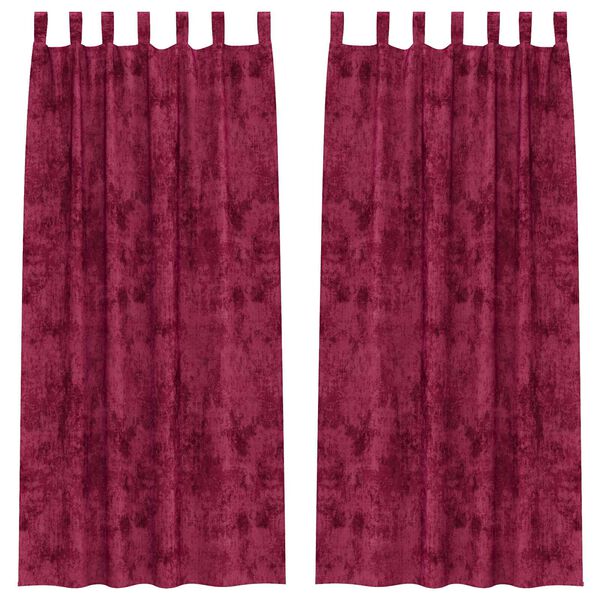 vidaXL Rideaux en velours 2 pcs Rouge bordeaux 245 x 140 cm Velours