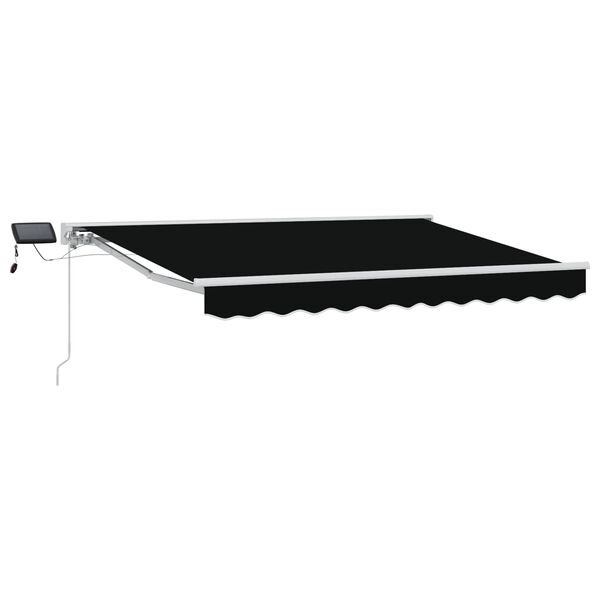 vidaXL Cadre de store manuel avec LEDs Noir 3 x 2,5 m