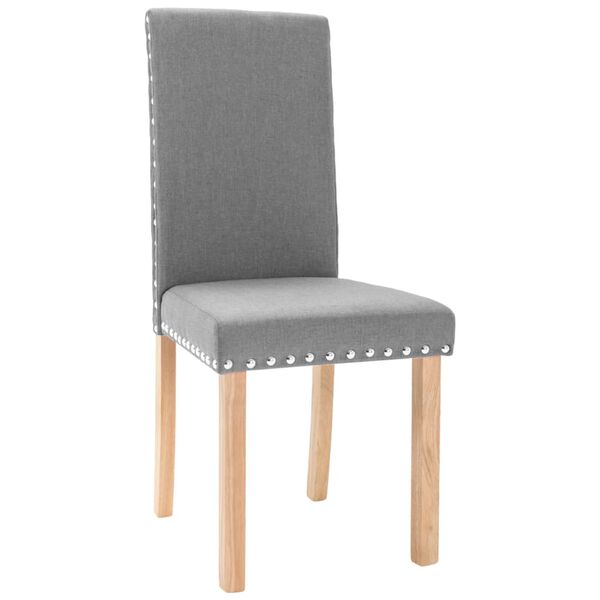 vidaXL Chaises &agrave; manger lot de 2 gris clair tissu