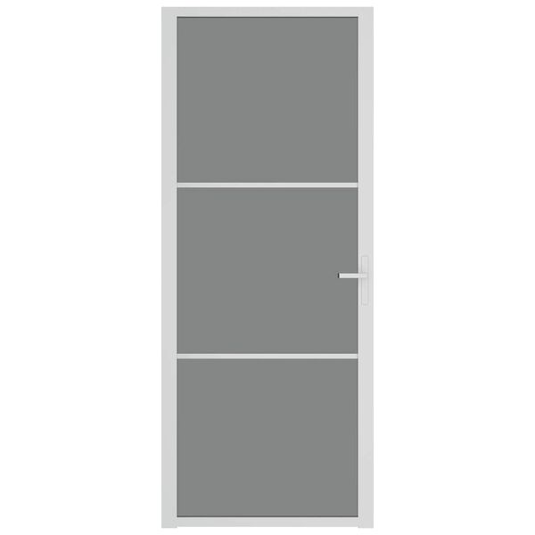 vidaXL Porte intérieure 83x201,5 cm Blanc Verre ESG et aluminium