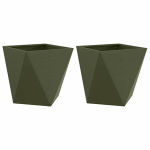 vidaXL Jardini&egrave;re 2 pc Vert olive 50 x 50 x 50 cm Acier