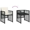 vidaXL Ensemble &agrave; manger de jardin 9pcs coussins noir r&eacute;sine tress&eacute;e