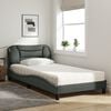 vidaXL Lit avec matelas Hvar gris foncé 100x200 cm tissu