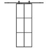 vidaXL Porte coulissante kit de quincaillerie noir 76x205 cm verre ESG