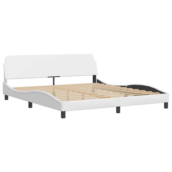 vidaXL Cadre de lit Dover blanc 180x200 cm similicuir
