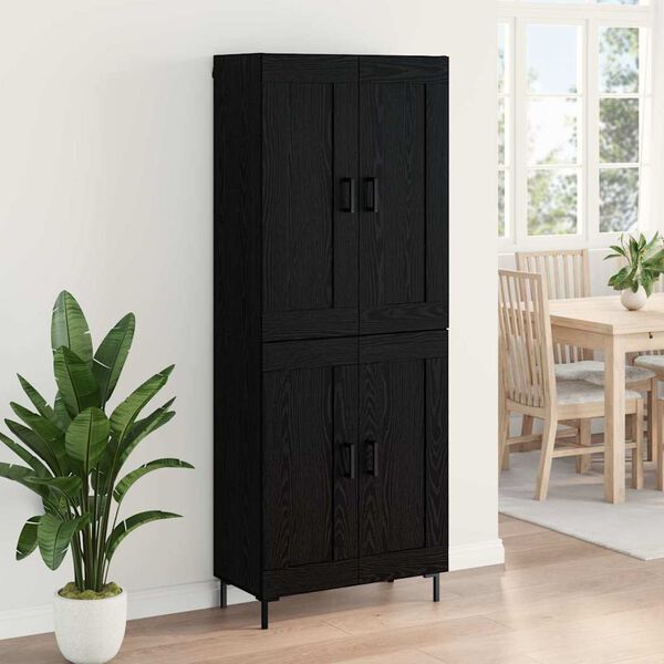 vidaXL Haut Armoire 2 pcs Ch&ecirc;ne noir Bois d'ing&eacute;nierie