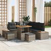 vidaXL Ensemble de canap&eacute; de jardin avec coussin Gris Poly rotin