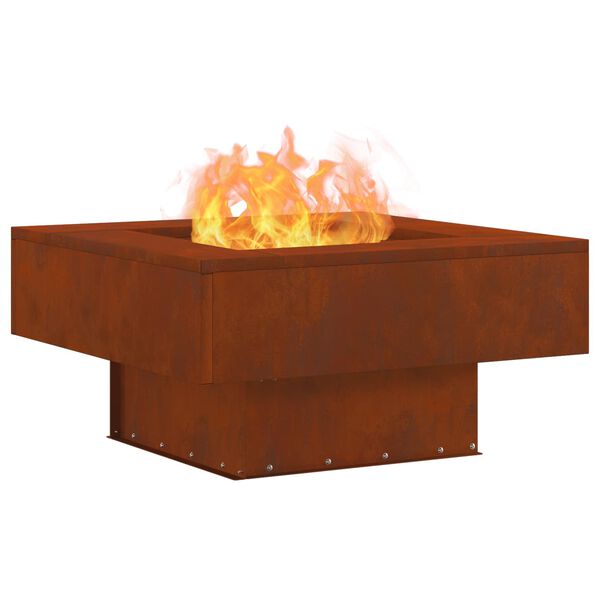 vidaXL Braise Marron 80 x 80 x 40 cm Acier patin&eacute;