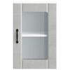 vidaXL Armoire murale de cuisine avec porte en verre Lucca gris béton