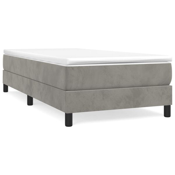 vidaXL Sommier à lattes de lit et matelas Gris clair 100x200cm Velours