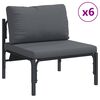 vidaXL Ensemble de canap&eacute; de jardin avec coussin 13 pcs Noir Acier