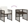 vidaXL Ensemble &agrave; manger de jardin et coussins 9 pcs marron poly rotin