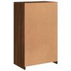 vidaXL Armoire lat&eacute;rale avec lumi&egrave;res LED ch&ecirc;ne marron bois ing&eacute;nierie