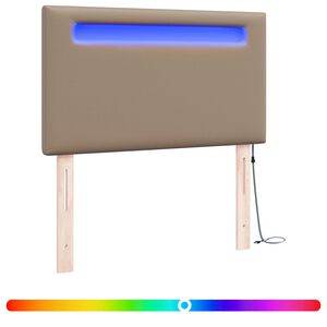 vidaXL T&ecirc;te de lit LED Cappuccino Cuir synth&eacute;tique
